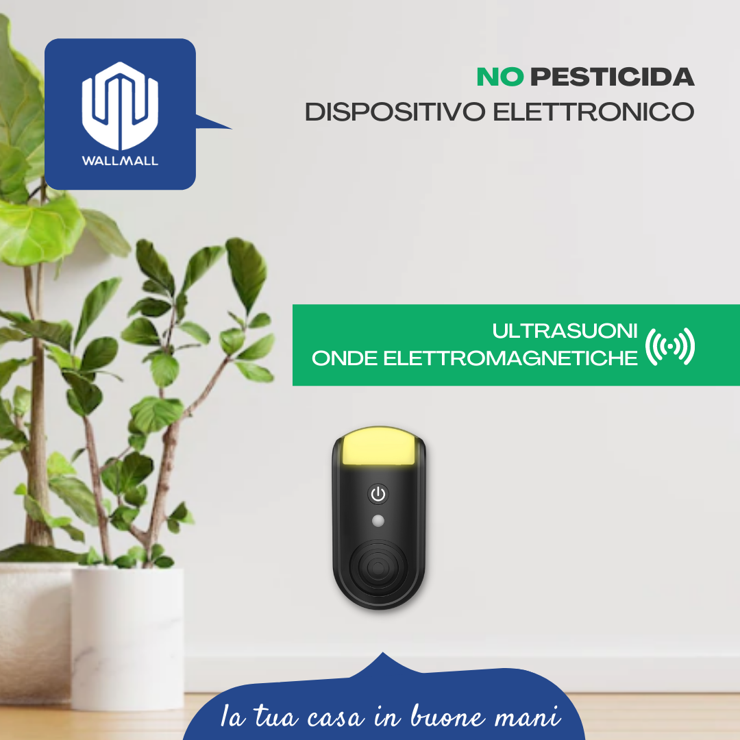 PESTOFF Repellente Anti Insetti Zanzare Formiche Scarafaggi Topi a  Ultrasuoni e Onde Elettromagnetiche con Luce Gialla Sicuro per Umani –  WallMall – La tua casa in buone mani