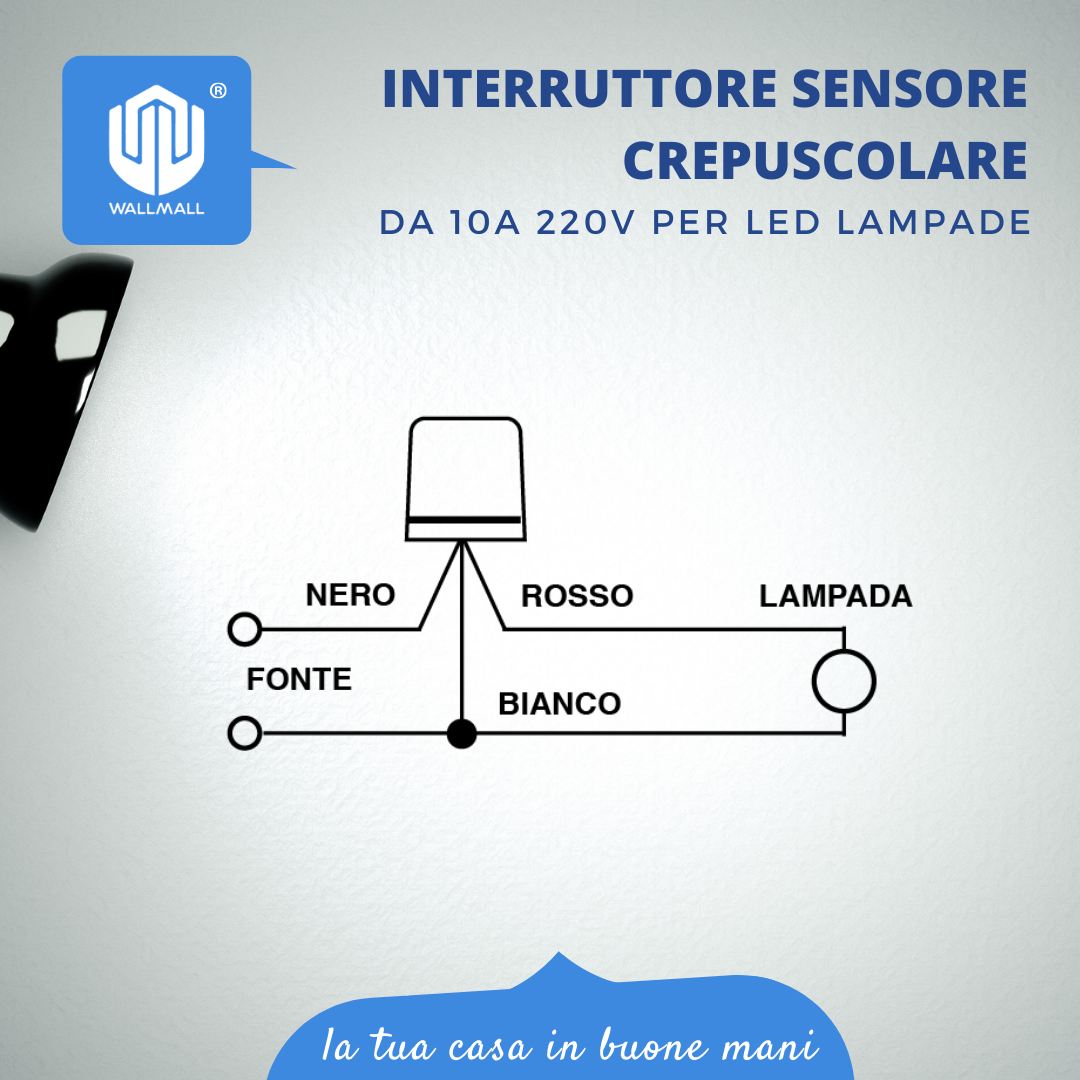 Faretto a Led con Sensore di Movimento Crepuscolare per Esterno