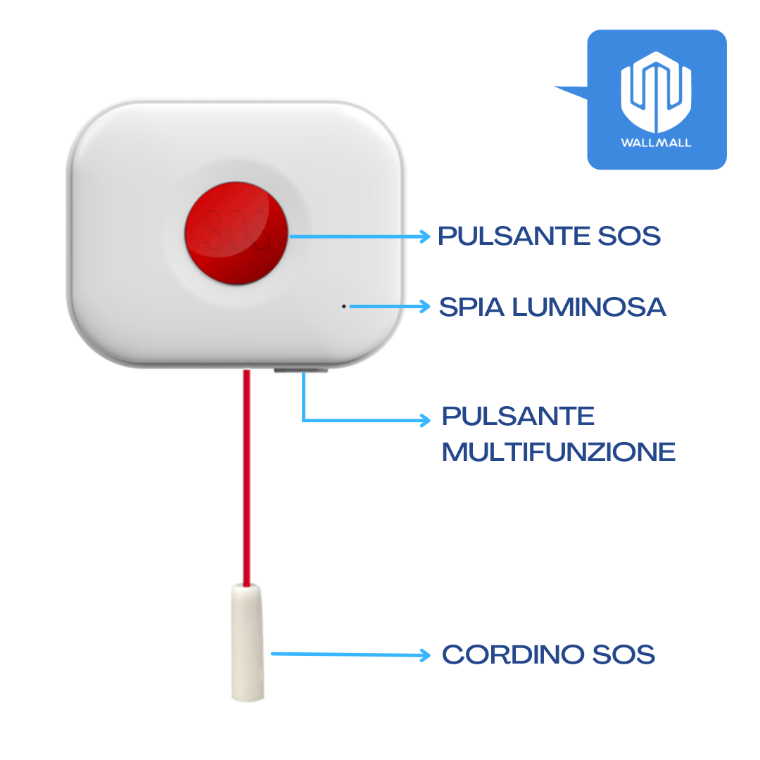 Wireless Pulsante Chiamata Emergenza per Anziani, 500FT Sistema