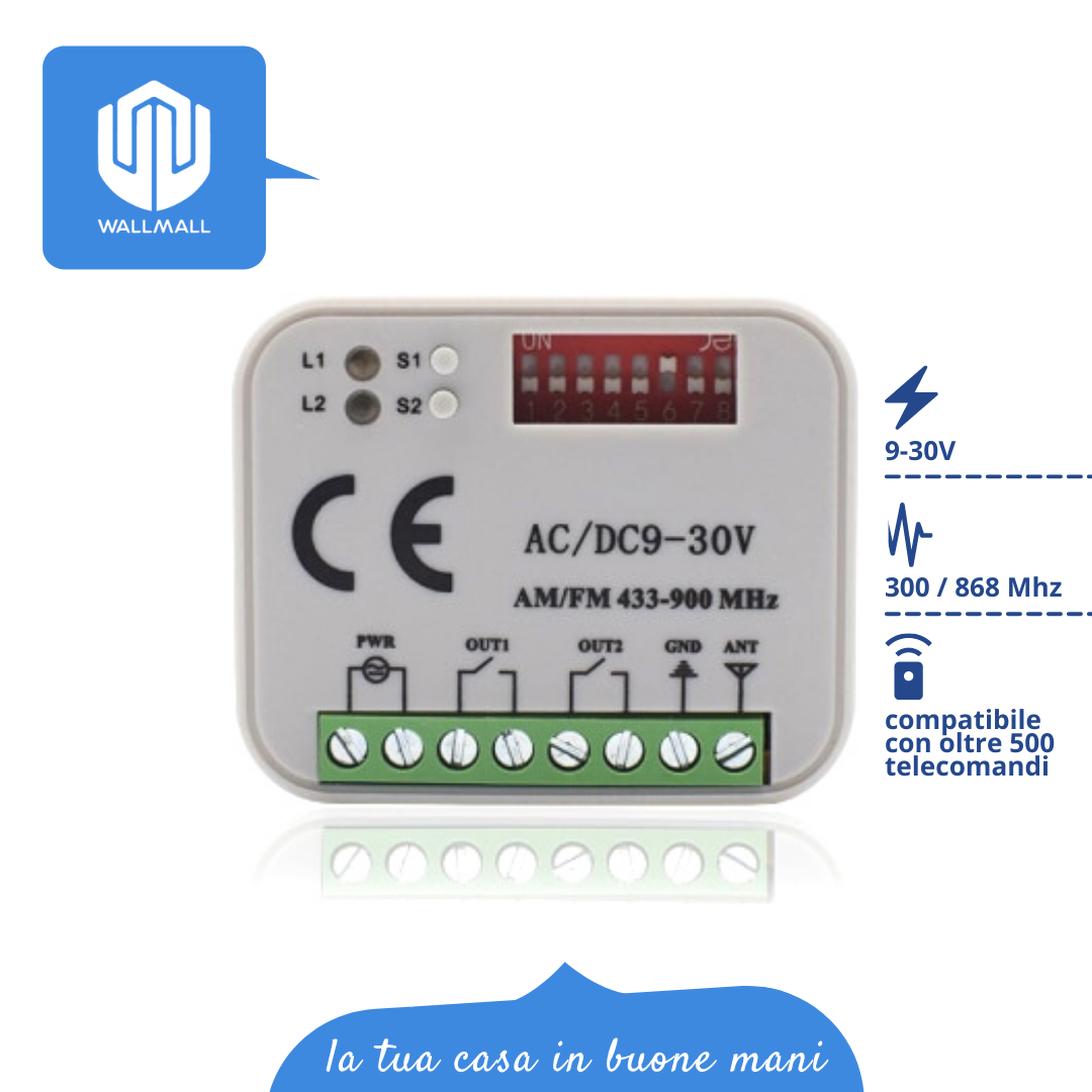 Telecomando Radiocomando Universale per Cancello Automatico a Led Verde  433,92 Mhz BFT NICE FAAC – WallMall – La tua casa in buone mani