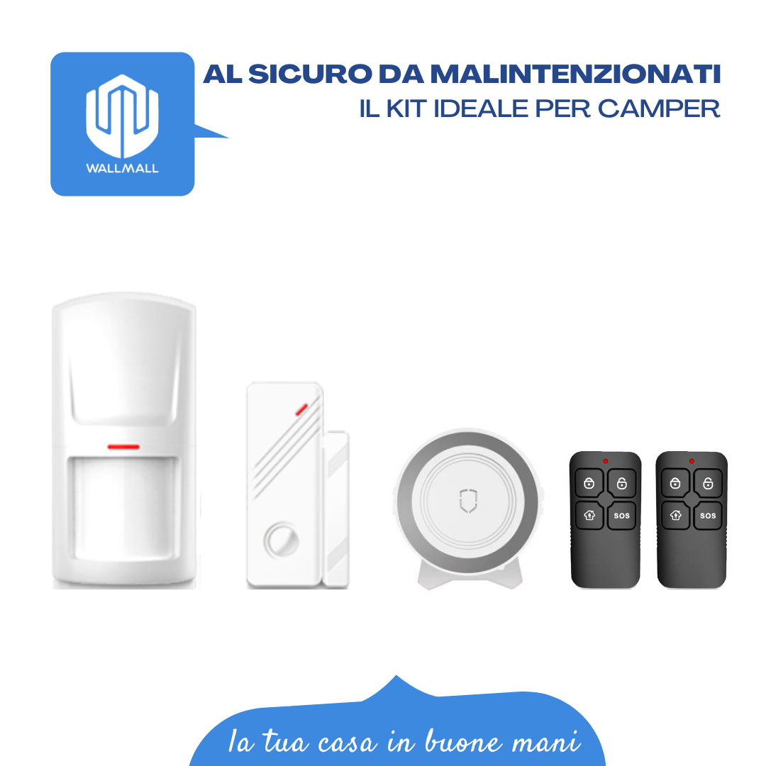 KIT ANTIFURTO CAMPER ROULOTTE GSM WIRELESS TOUCH SCREEN ONROAD 100BASE –  WallMall – La tua casa in buone mani