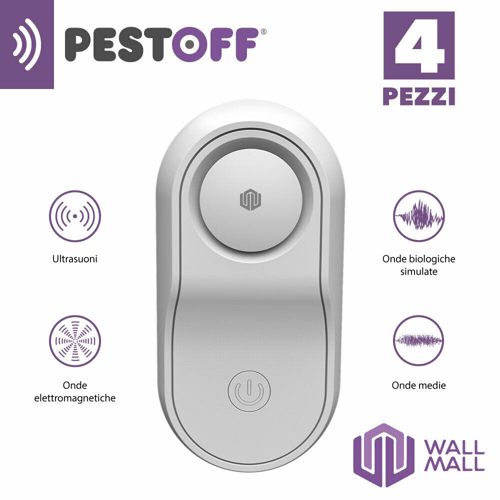 KIT DA 4 PESTOFF PEST REJECT ANTI ZANZARE INSETTI SCACCIA TOPI ULTRASUONI –  WallMall – La tua casa in buone mani