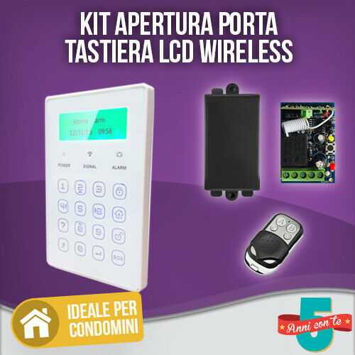 KIT APRIPORTA CANCELLO TASTIERA WIRELESS COMANDO A DISTANZA CON