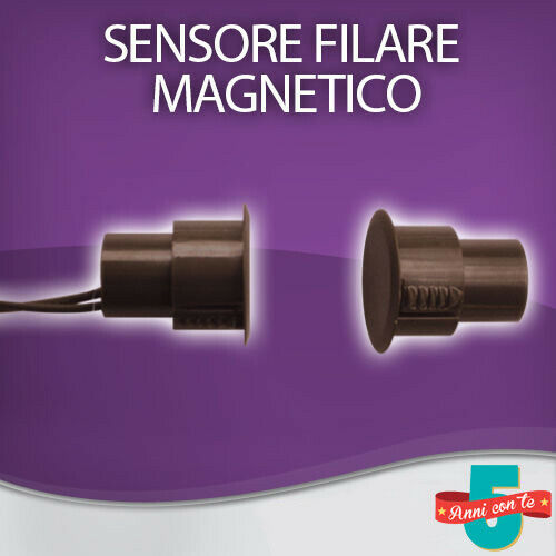 SENSORE MAGNETICO MARRONE PORTE E FINESTRE WIRELESS ALLARME